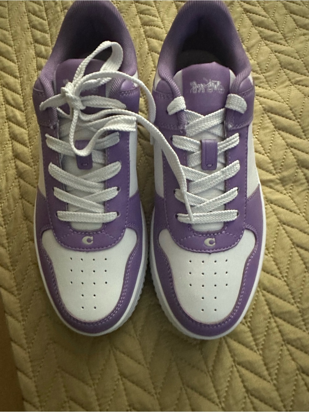 Coach women Lavender and White Low-Top Sneakers